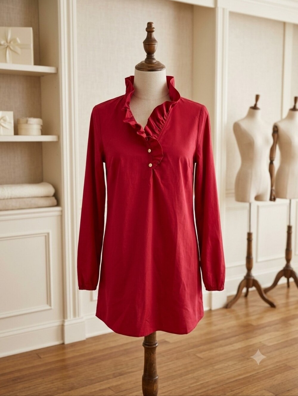 Mud Pie Burgundy High Collar Dress Size M